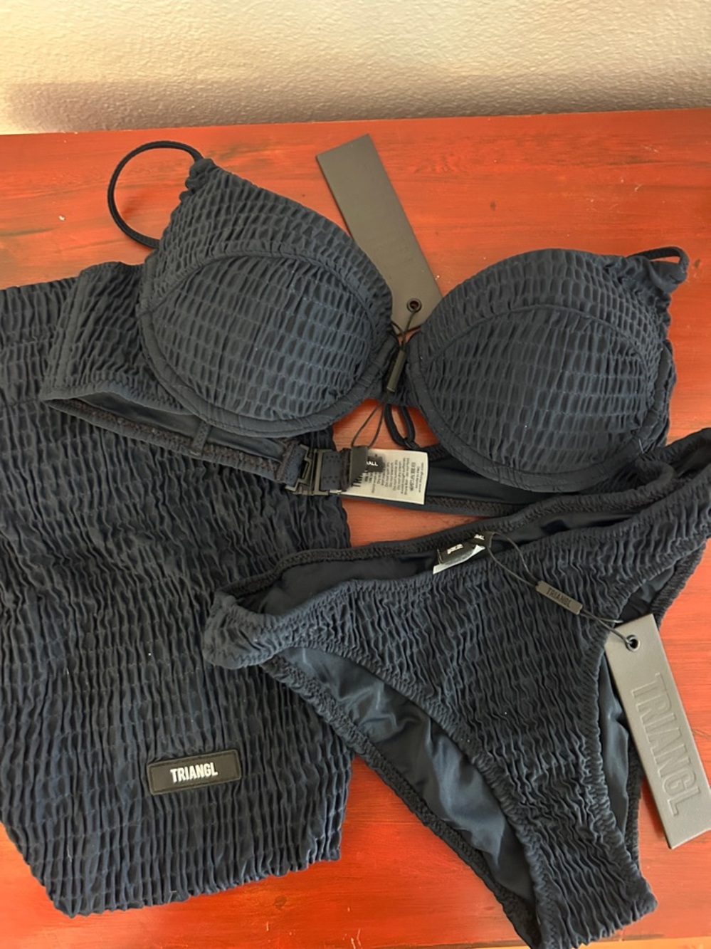 NWT triangl swimwear Bikini Set with Matching bag